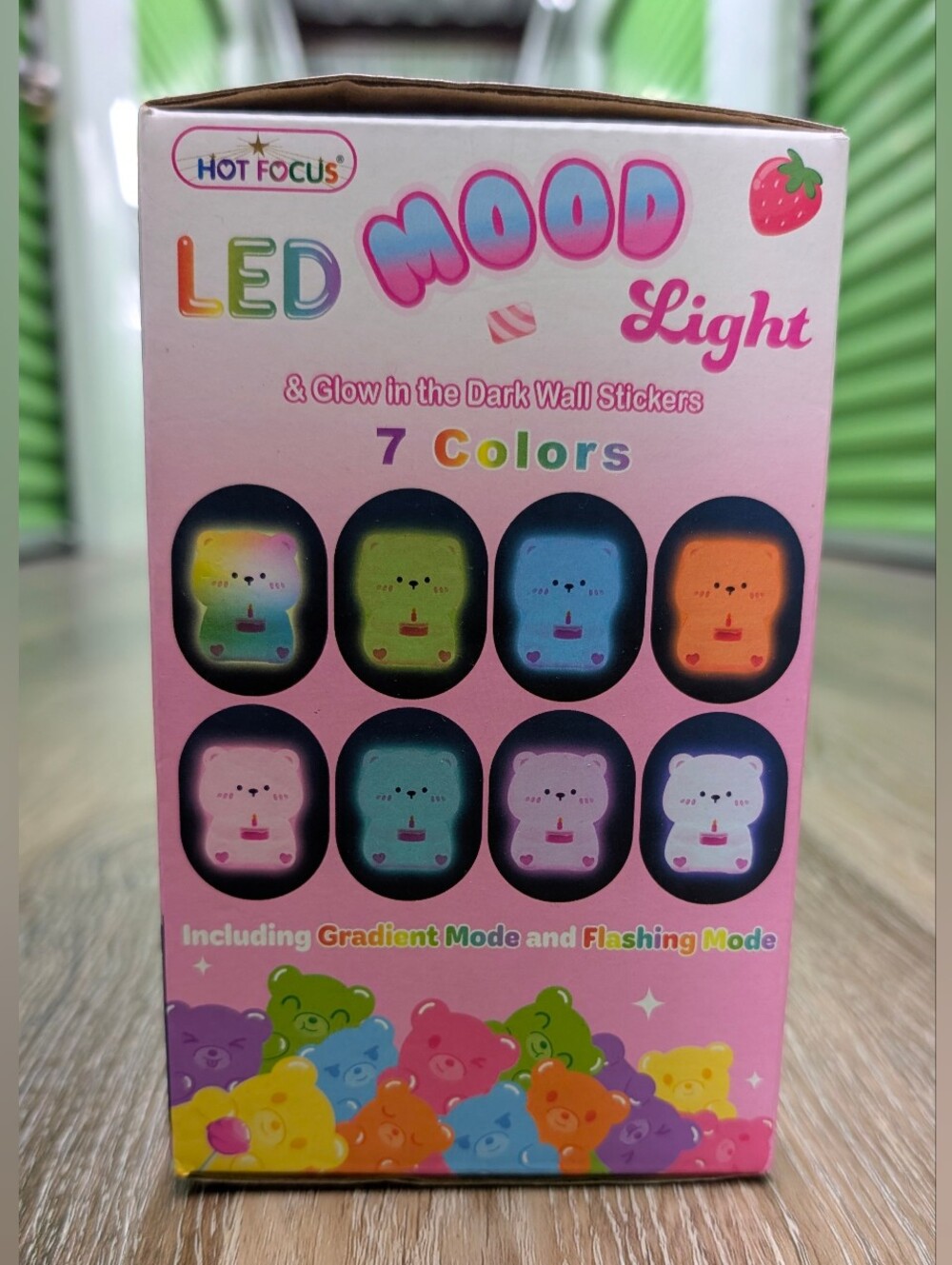 Hot Focus Sugar Crush LED Mood Light Bear Tap Lamp NIB Sealed Glow Dark Stickers - Picture 4 of 7